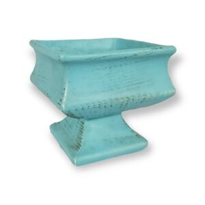 Vintage McCoy Pottery Square Centerpiece Compote Bowl Planter Signed 4" RARE